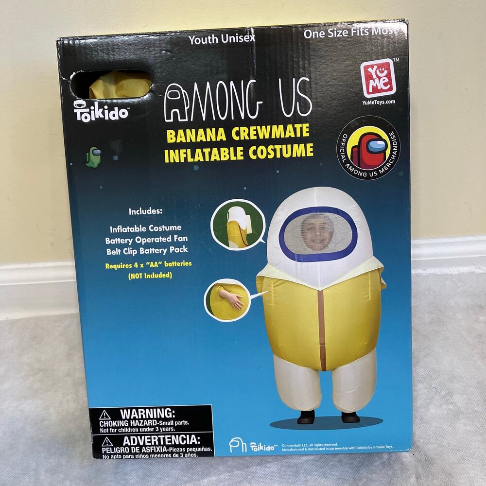 Among US Banana Crewmate Inflatable Costume Unisex Youth One Size OSFM
